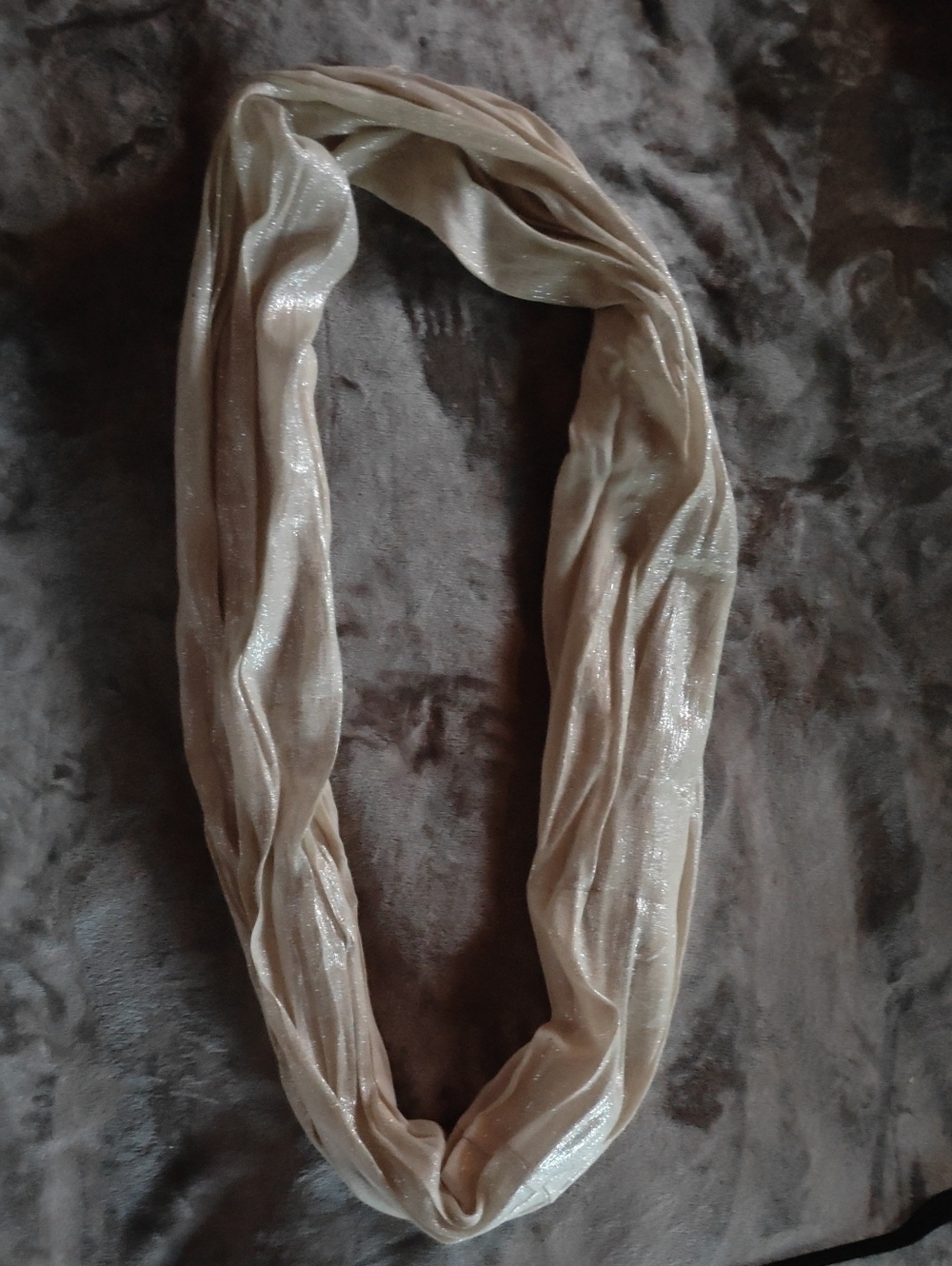 Calvin Klein Shimmery Beige Infinity Scarf